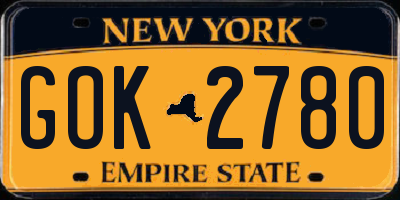 NY license plate GOK2780