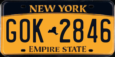 NY license plate GOK2846