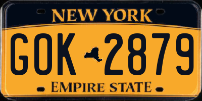 NY license plate GOK2879