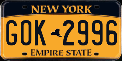 NY license plate GOK2996