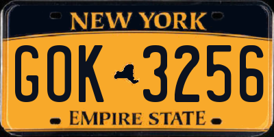 NY license plate GOK3256