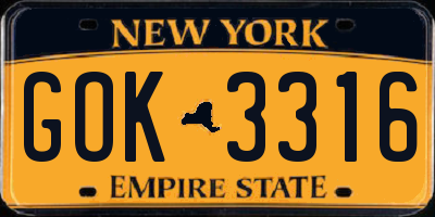 NY license plate GOK3316