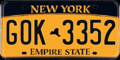 NY license plate GOK3352