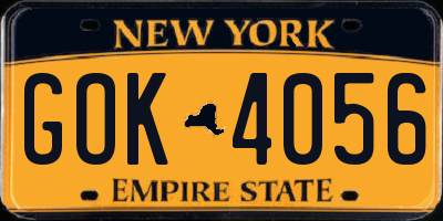 NY license plate GOK4056