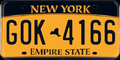 NY license plate GOK4166