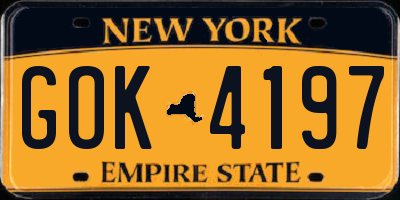 NY license plate GOK4197