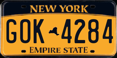 NY license plate GOK4284