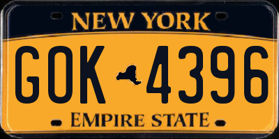 NY license plate GOK4396