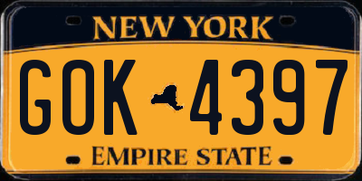 NY license plate GOK4397