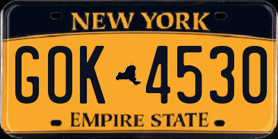 NY license plate GOK4530