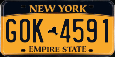 NY license plate GOK4591