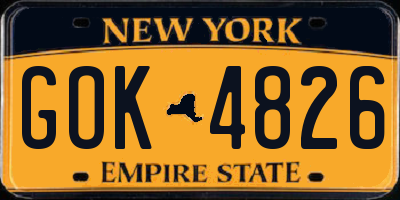 NY license plate GOK4826
