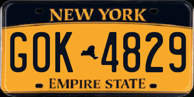 NY license plate GOK4829