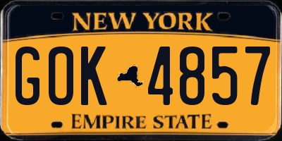 NY license plate GOK4857
