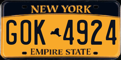 NY license plate GOK4924