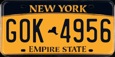 NY license plate GOK4956