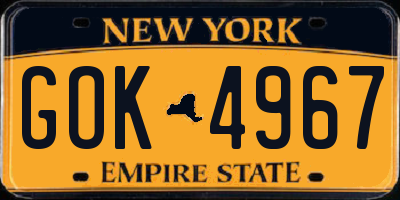 NY license plate GOK4967