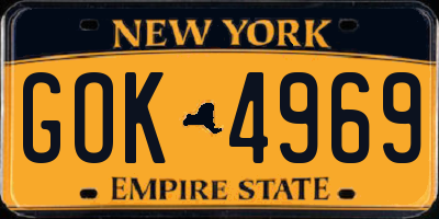 NY license plate GOK4969
