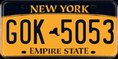 NY license plate GOK5053