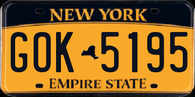 NY license plate GOK5195