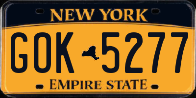 NY license plate GOK5277