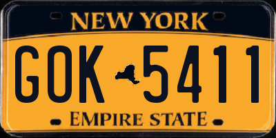 NY license plate GOK5411