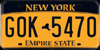 NY license plate GOK5470