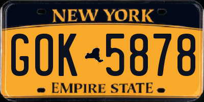 NY license plate GOK5878