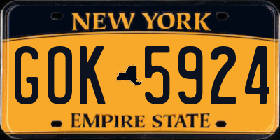 NY license plate GOK5924
