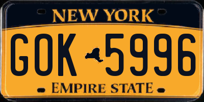 NY license plate GOK5996