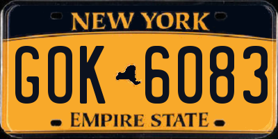 NY license plate GOK6083