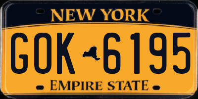 NY license plate GOK6195