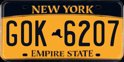 NY license plate GOK6207