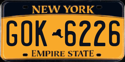 NY license plate GOK6226