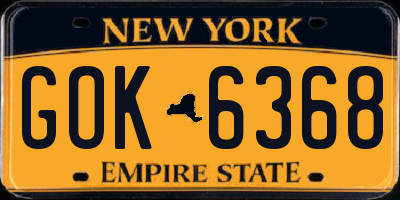 NY license plate GOK6368
