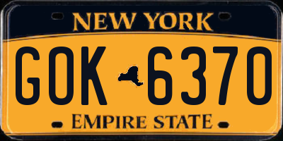 NY license plate GOK6370