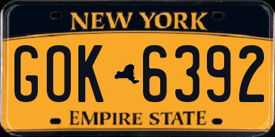 NY license plate GOK6392