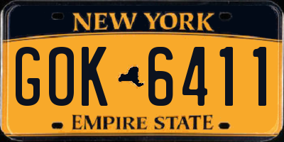 NY license plate GOK6411
