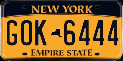 NY license plate GOK6444
