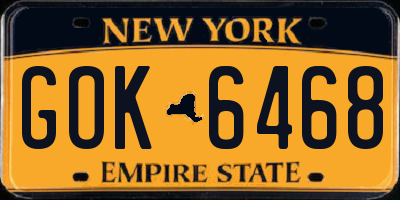 NY license plate GOK6468
