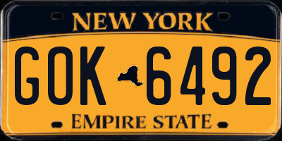 NY license plate GOK6492