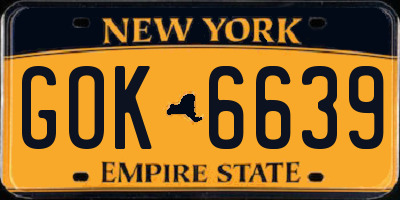NY license plate GOK6639