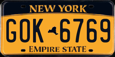 NY license plate GOK6769