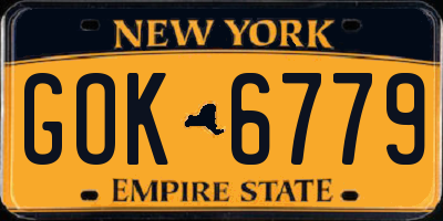 NY license plate GOK6779