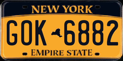 NY license plate GOK6882
