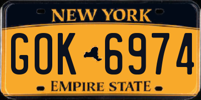 NY license plate GOK6974