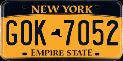 NY license plate GOK7052