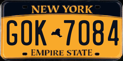 NY license plate GOK7084