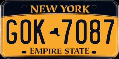 NY license plate GOK7087