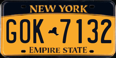 NY license plate GOK7132